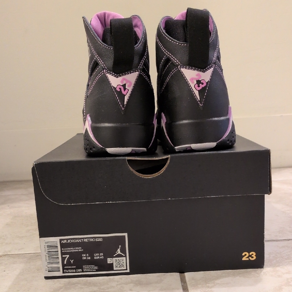 Jordan Retro 7 Black and Purple Sneakers